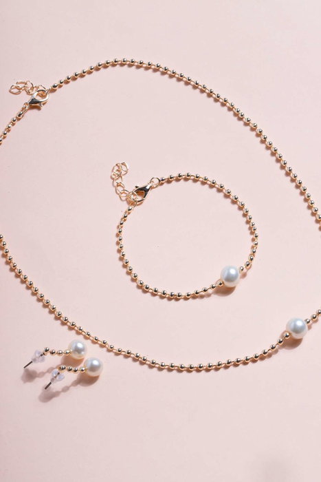 Heliophilia Silver Conjunto de collar y pulsera de metal Dorado Heliophilia Silver Conjunto de collar y pulsera de metal Dorado